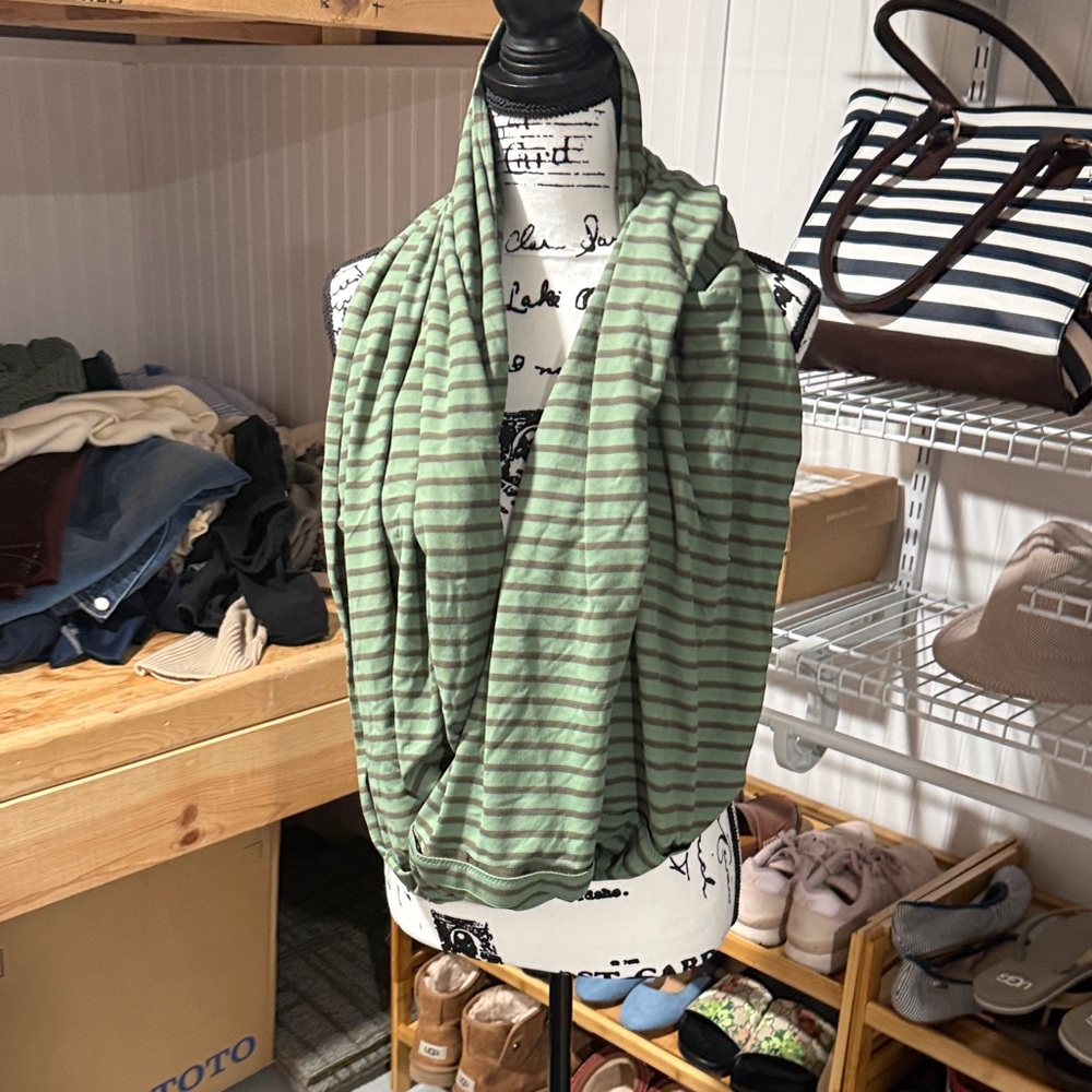 lululemon athletica Green Striped Infinity Scarf